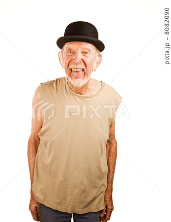 Crazy man in bowler hat 8082090