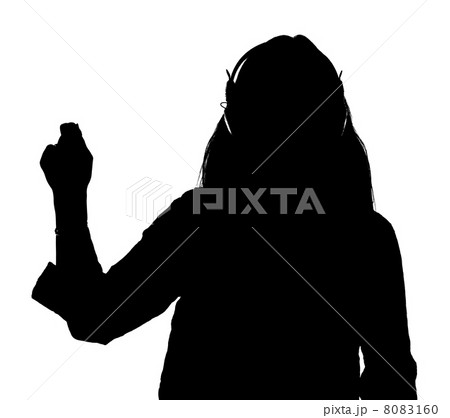 Silhouette of woman wearing headphones Silhouette of woman wearing headphones 8083160