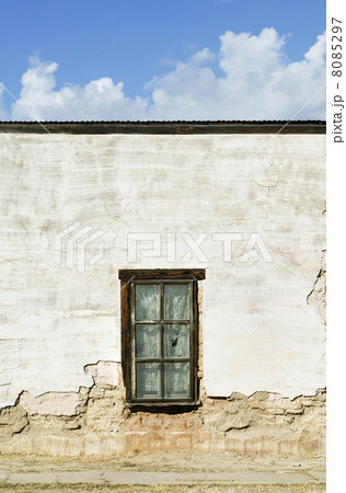 Window on an Abandoned Adobe Building 8085297