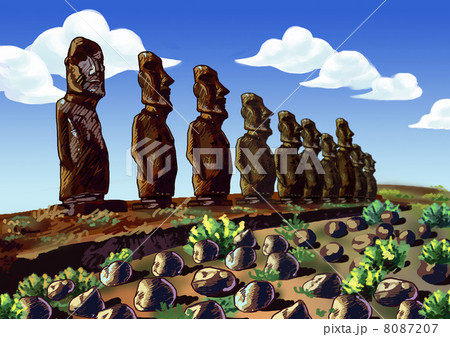 モアイ像のイラスト素材 [8087207] - PIXTA