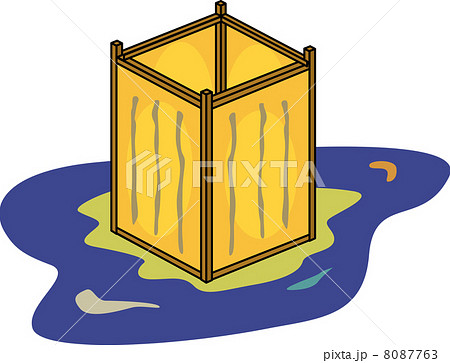 灯籠流しのイラスト素材