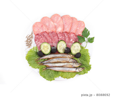 sausages with kipper fish 8088692