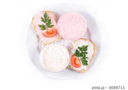 two toasts on plate 8088713