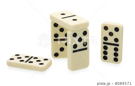 Dominoes construction on white background 8089571