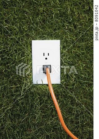 Electrical outlet in grass 8091042