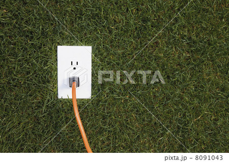 Electrical outlet in grass 8091043