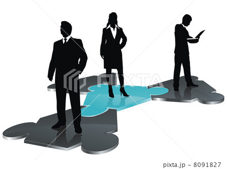 business team on puzzle field business team on puzzle field 8091827