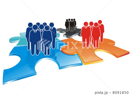 business team on puzzle field 8091850