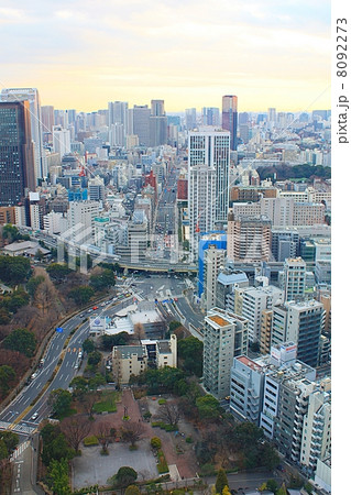 赤羽橋交差点 東京タワーより三田 麻布方面 の写真素材