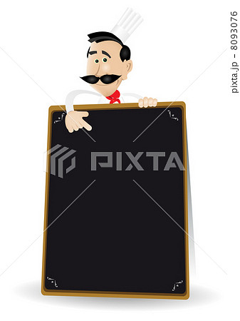 Chef Menu Holding A Blackboard 8093076