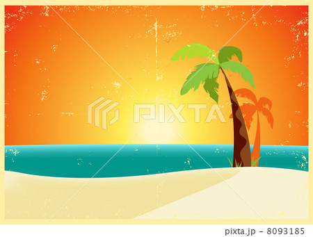 Grunge Tropical Beach Poster 8093185