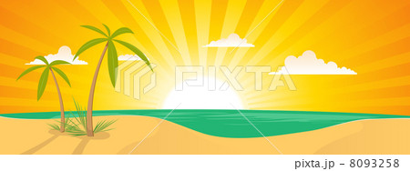 Summer Exotic Beach Landscape Banner Summer Exotic Beach Landscape Banner 8093258