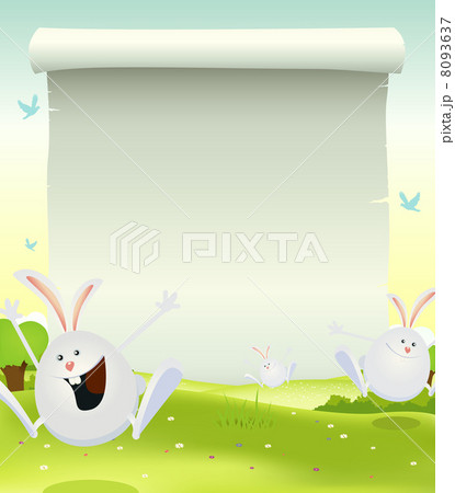 Spring Easter Bunnies Background 8093637