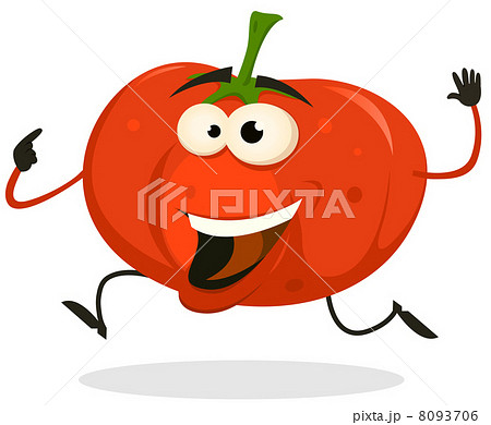 Cartoon Happy tomato Character Running 8093706