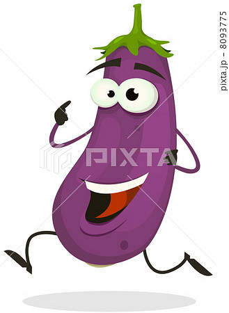 Cartoon Happy Eggplant Character 8093775