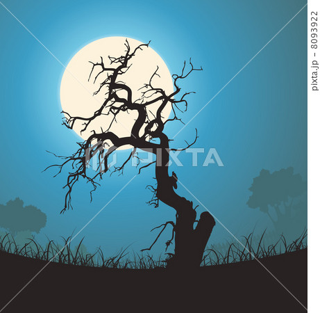 Dead Tree Silhouette In The Moonlight 8093922