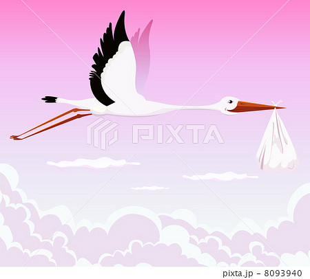 Flying Stork Delivering Girl Flying Stork Delivering Girl 8093940