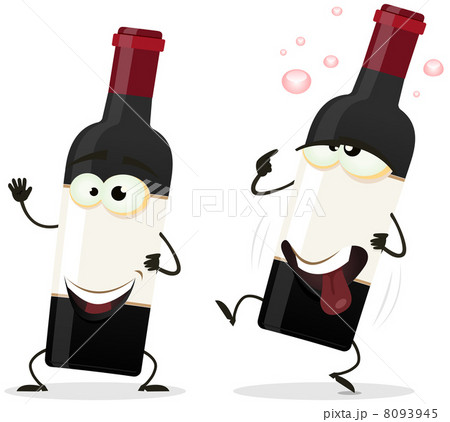Happy And Drunk Red Wine Bottle Character 8093945