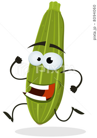 Cartoon Happy Zucchini Character 8094060