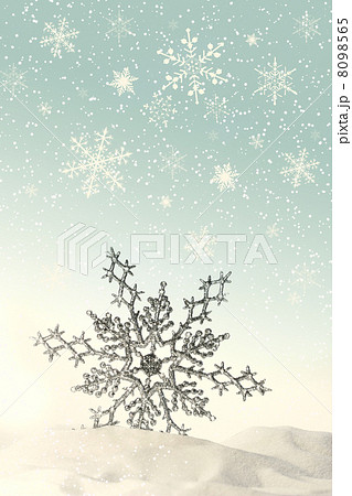 Sparkling snowflake in the snow 8098565