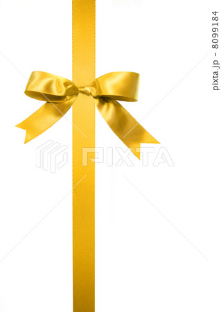 Gold vertical gift bow isolated on white background Gold vertical gift bow isolated on white background 8099184