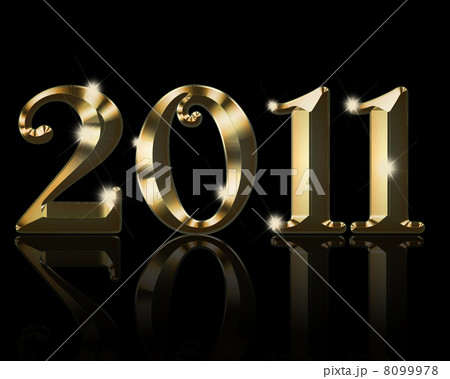 Gold style 2011 on black background 8099978