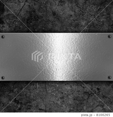 Grunge background with metal plate Grunge background with metal plate 8100265