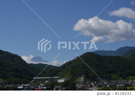 富士山が見える　初狩PA　中央道下り 8110231