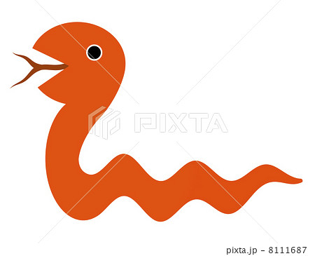 赤いヘビのイラスト素材