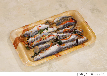 魚の料理酢に漬け ままかりの写真素材