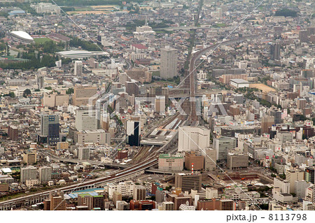 岡山駅東口を空撮 岡山駅東口を空撮 8113798