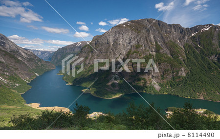 Naeroyfjord - famous UNESCO World Heritage Site in Norway. Naeroyfjord - famous UNESCO World Heritage Site in Norway. 8114490