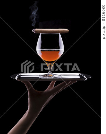 Cognac and Cigar on black 8116030