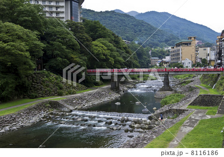 箱根湯本のあじさい橋の写真素材