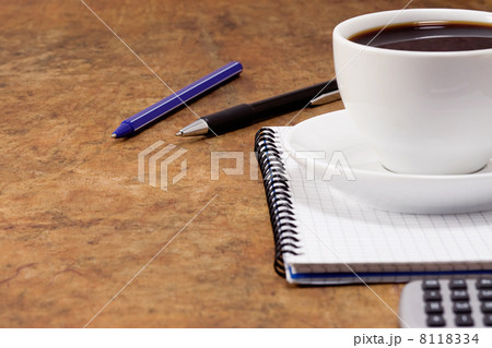 pad, pens and coffee pad, pens and coffee 8118334