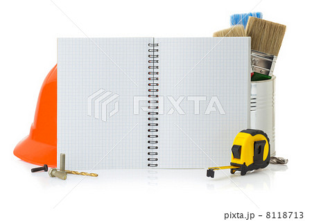 set of tools and instruments on white 8118713