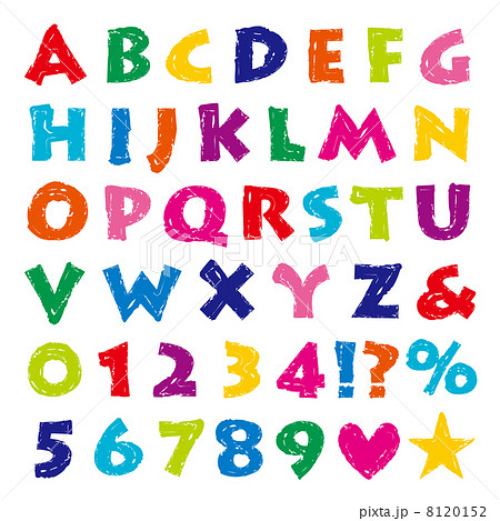 Alphabet Crayon Style Stock Illustration