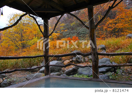 紅葉の温泉 8121474