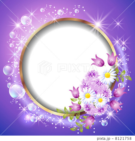 Round frame and flowers Round frame and flowers 8121758