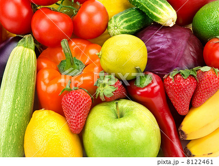 bright background of different fruits and vegetables 8122461