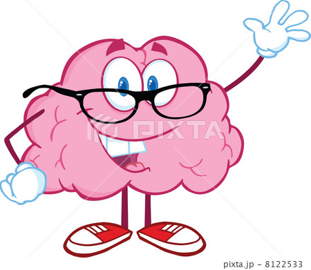 Smiling Brain Teacher Waving For Greeting Smiling Brain Teacher Waving For Greeting 8122533