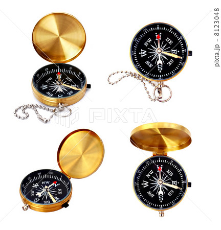 Golden compass set isolated Golden compass set isolated 8123048