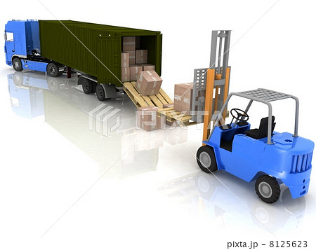 Loader before the rows of boxes 8125623