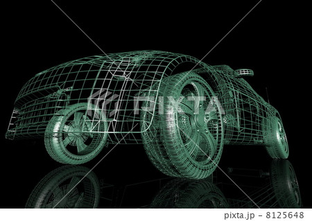 Closeup of wheels of machine on black  8125648