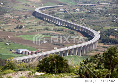 new modern highway, Segesta village, Sicily, Italy 8131582