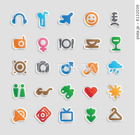 Sticker icons for entertainment Sticker icons for entertainment 8132036
