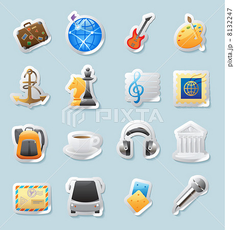 Sticker icons for entertainment 8132247