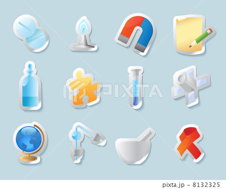 Sticker icons for science and education Sticker icons for science and education 8132325