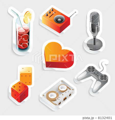 Sticker icon set for leisure Sticker icon set for leisure 8132401