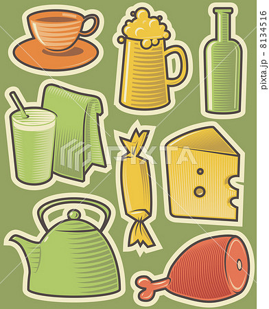 Color icons with food 8134516